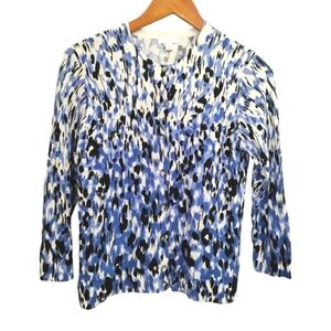 Charter Club Blue & White Button Down Cardigan